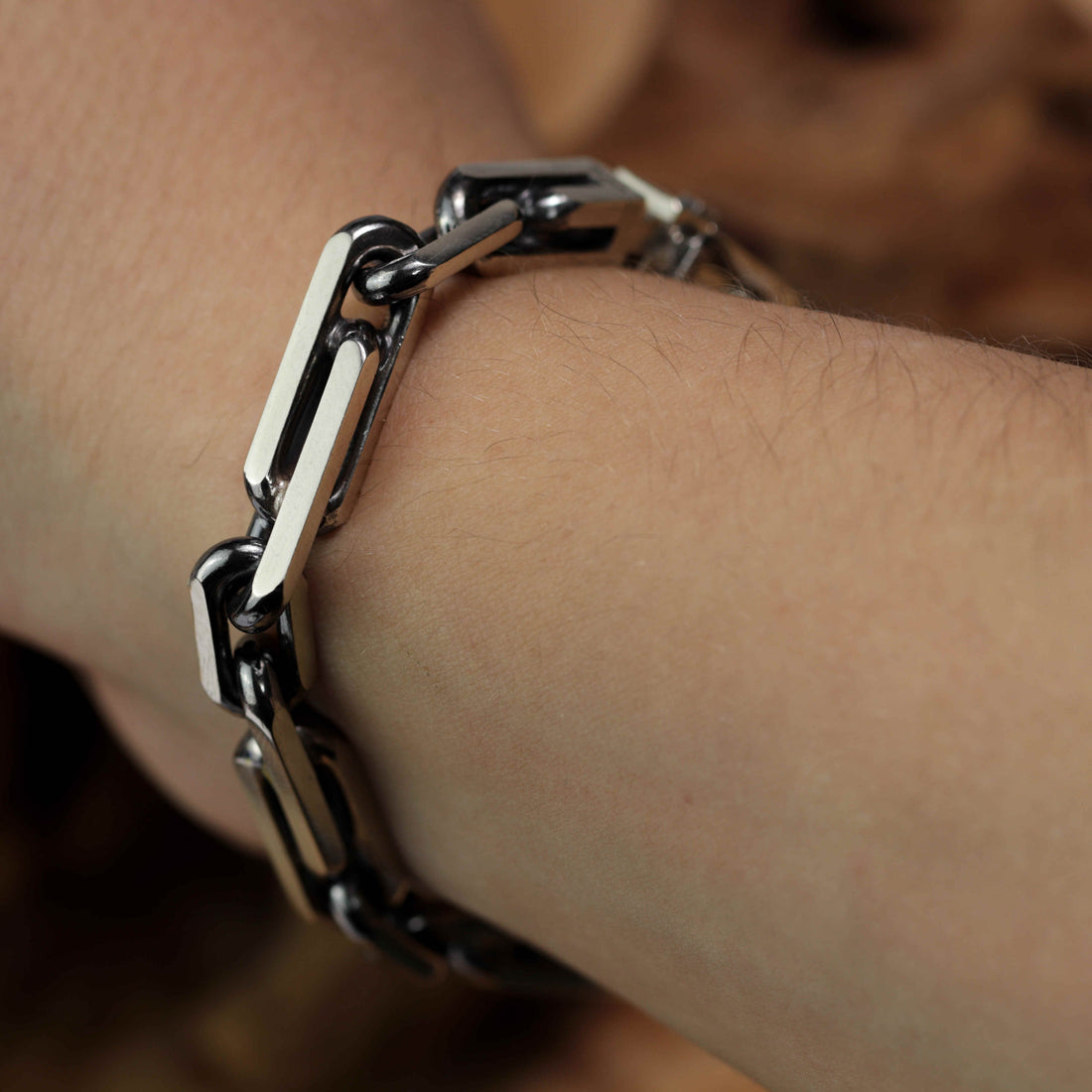 Handcrafted Atlas Anchor chain bracelet in solid 925 sterling silver designed for men.
