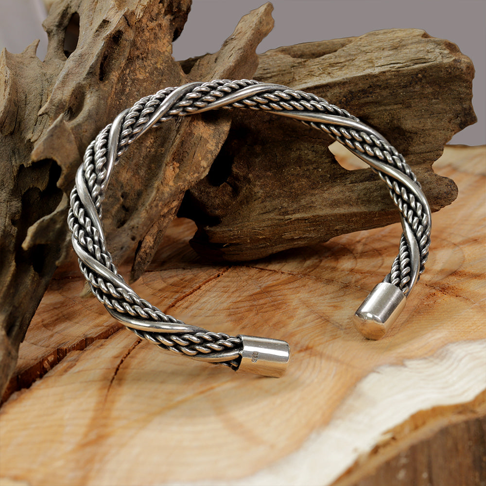 Handmade tradtional Viking Torque showing the Unique silver Mjlonir Bracelet