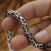 Bracciale bizantina in argento sterling 925, realizzato a mano