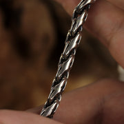 High-quality men’s sterling silver Bismarck bracelet featuring dense Mirage chain construction.