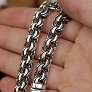 Handcrafted men’s Bismarck bracelet made from solid 925 sterling silver with smooth polished finish.