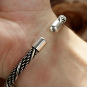 Bracciale Mjölnir in argento sterling 925, realizzato a mano