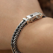 Premium men’s silver fox tail bracelet crafted from solid 925 sterling silver with hand-polished links.