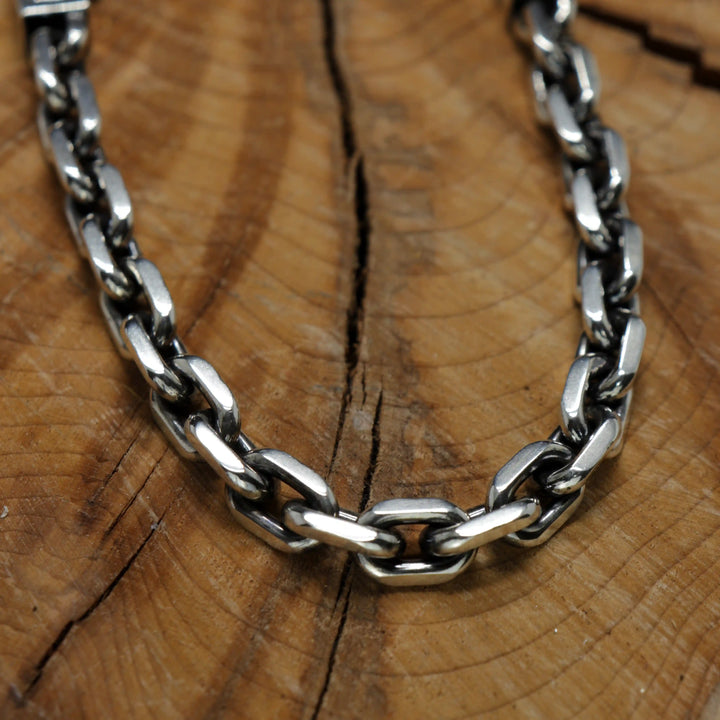 Anker Halskette aus Sterlingsilber 925 mit detaillierten Kettengliedern - handgemachte Silberkette
