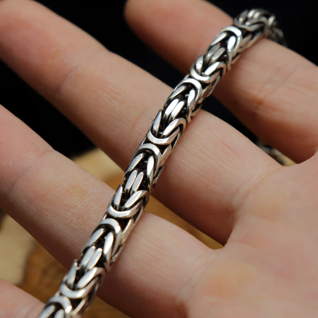 Byzantine Halskette aus Sterlingsilber 925 mit detaillierten Kettengliedern - handgemachte Silberkette
